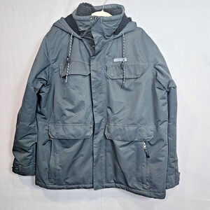Columbia Black Gray South Canyon Sherpa Lined Jacket Coat Parka Men's Sz XL